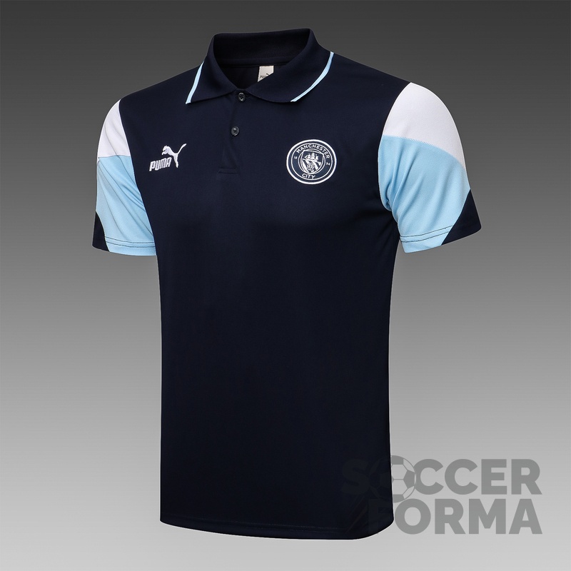 Синяя футболка поло Манчестер Сити 2021-2022