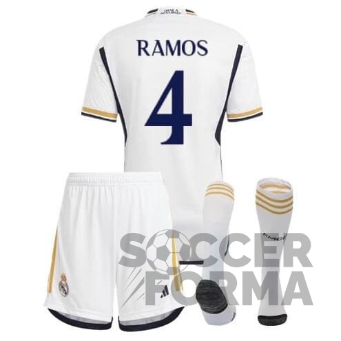 Детская форма Реал Мадрид Серхио Рамос 4 с гетрами 2023-2024