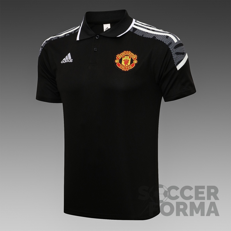 Черная футболка поло Манчестер Юнайтед 2021-2022