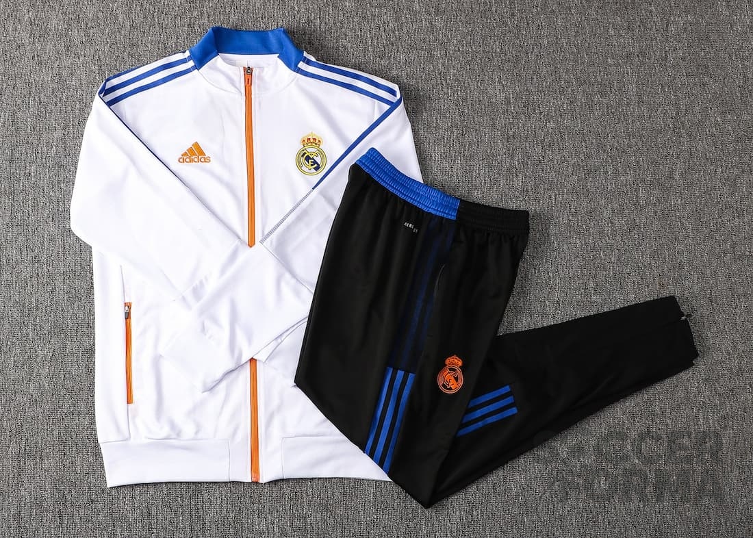Детский спортивный костюм Реал Мадрид 2022 на молнии белый