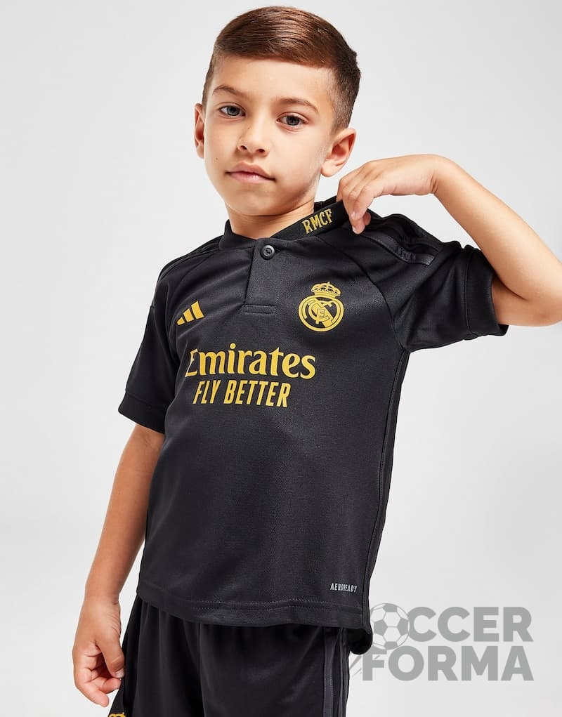 Детская третья форма Реал Мадрид 2023-2024 с гетрами