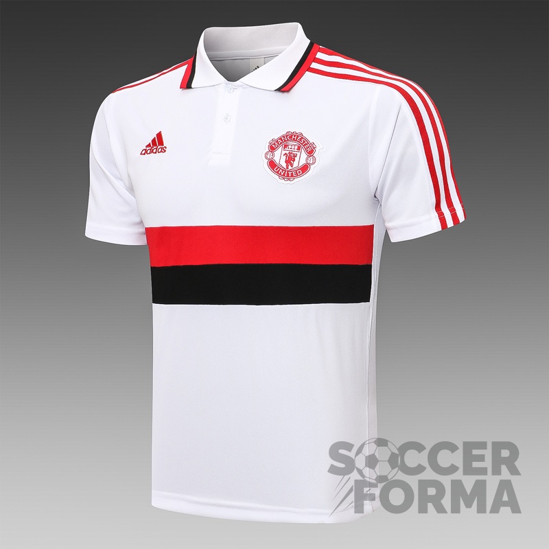 Белая футболка поло Манчестер Юнайтед 2021-2022 - вид 1