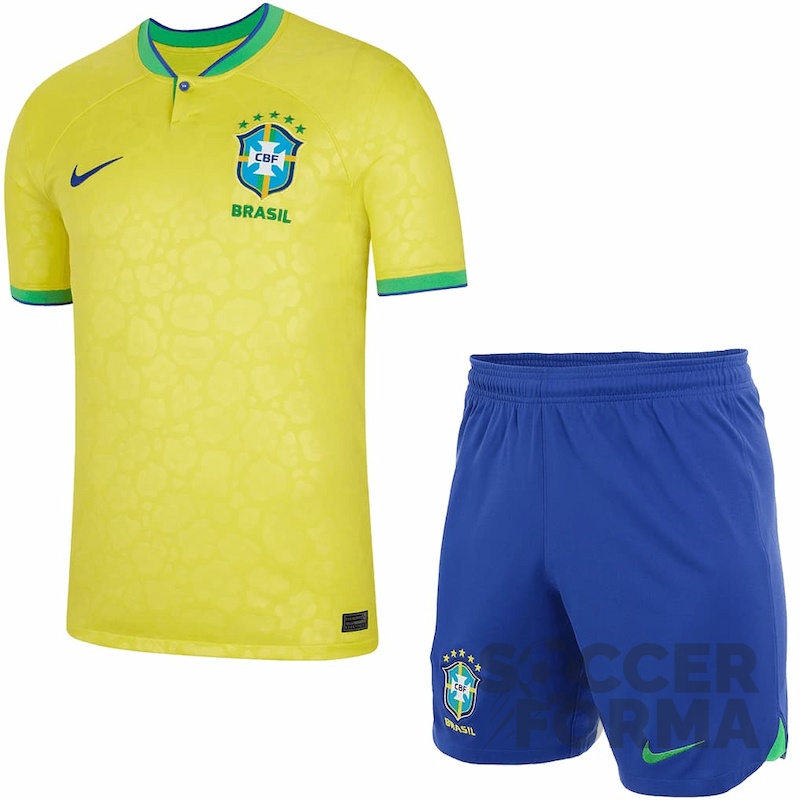 Детская форма сборной Бразилии Неймар 10 с гетрами 2022-2023 - вид  1