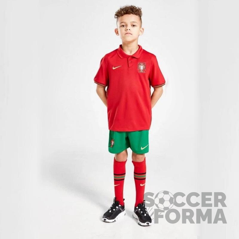 Детская форма сборной Португалии 2021 с гетрами - вид 1