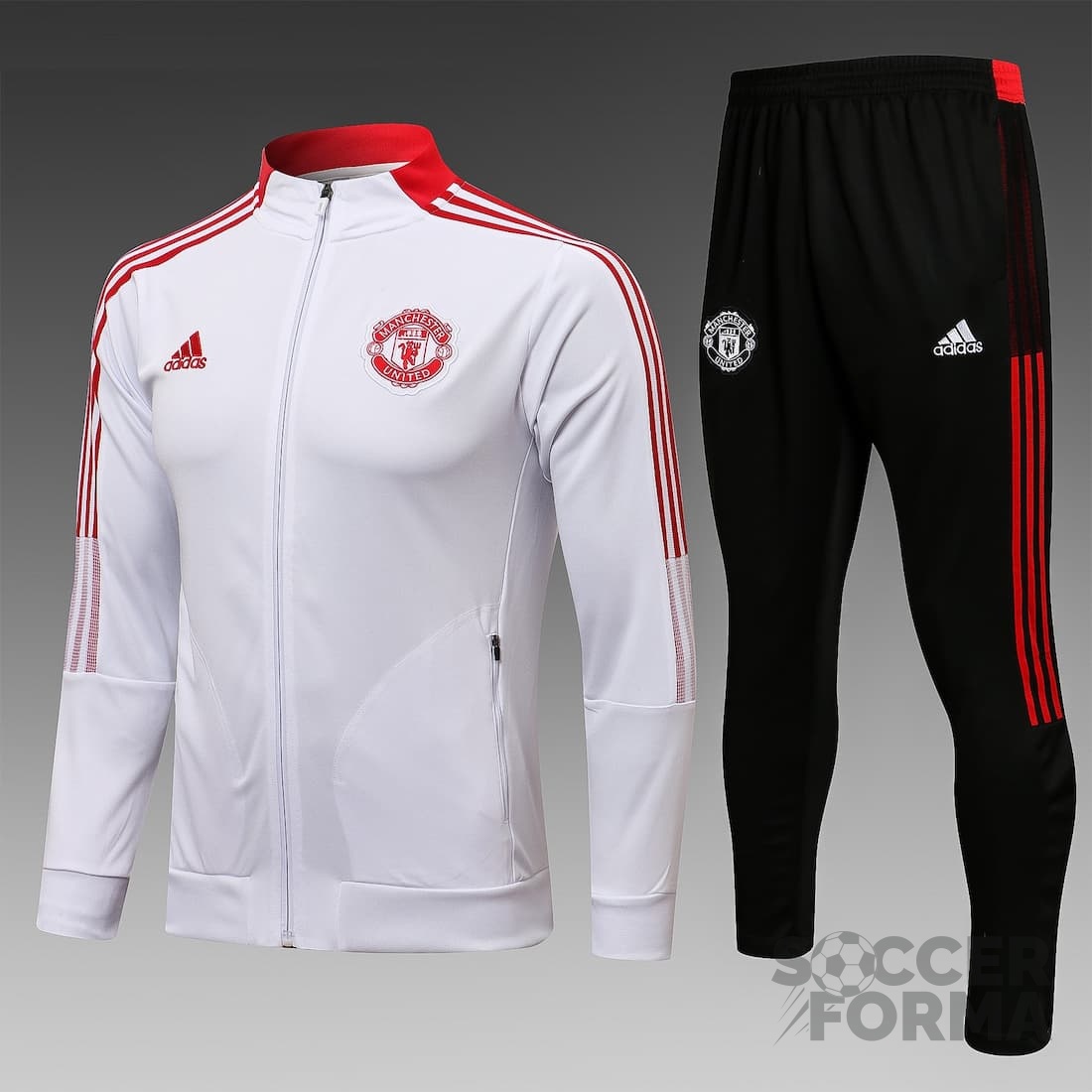 Детский спортивный костюм Манчестер Юнайтед 2021-2022 белый на молнии - вид 1