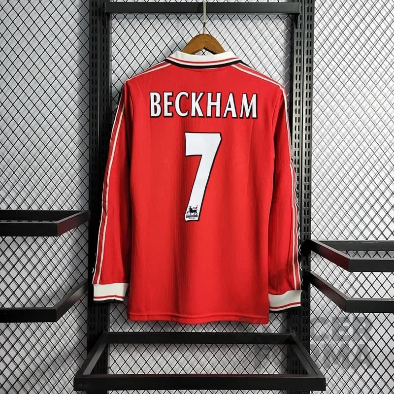 Ретро футболка Бекхэм 7 Манчестер Юнайтед 98/00 длинный рукав