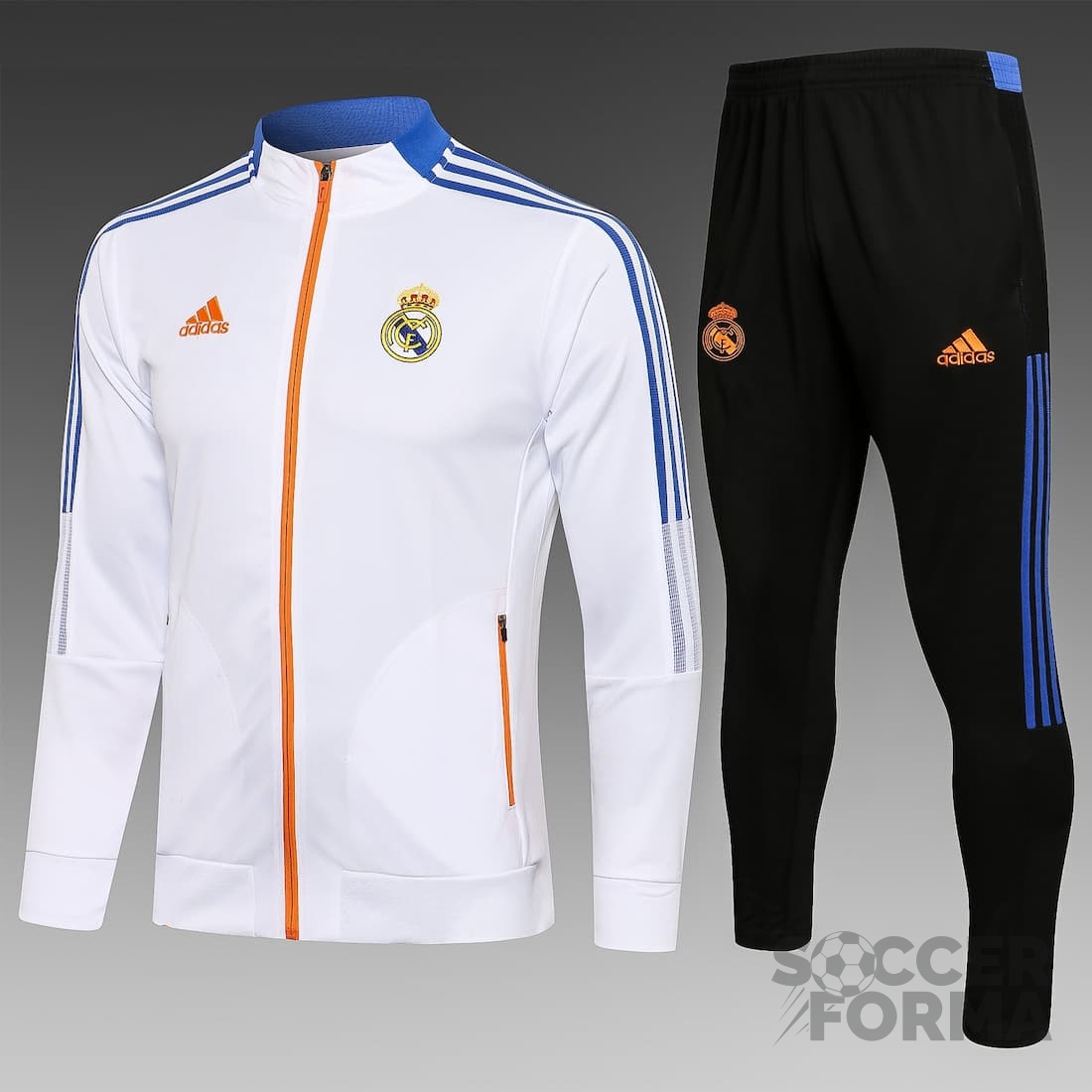 Детский спортивный костюм Реал Мадрид 2022 на молнии белый - вид 1