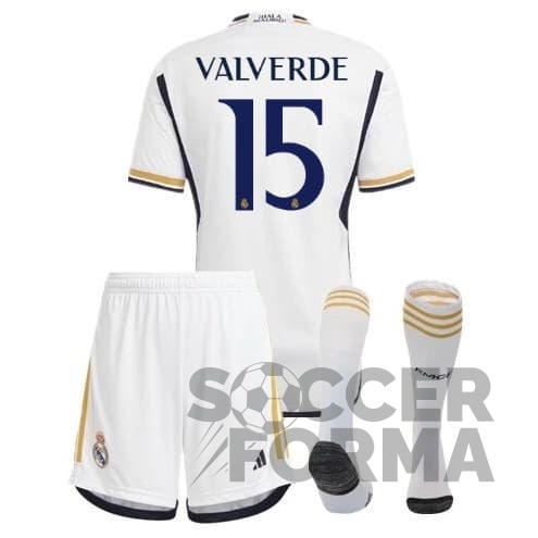 Детская форма Реал Мадрид Вальверде 15 с гетрами 2023-2024 - вид 1