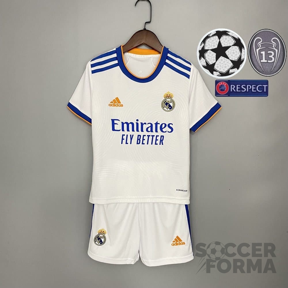 Детская форма Реал Мадрид 2021-2022 с патчами - вид 1