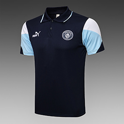 Синяя футболка поло Манчестер Сити 2021-2022
