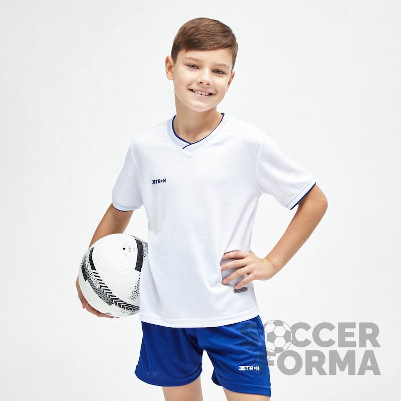 Детская футбольная форма Jetron lucky бело-синяя - вид 3