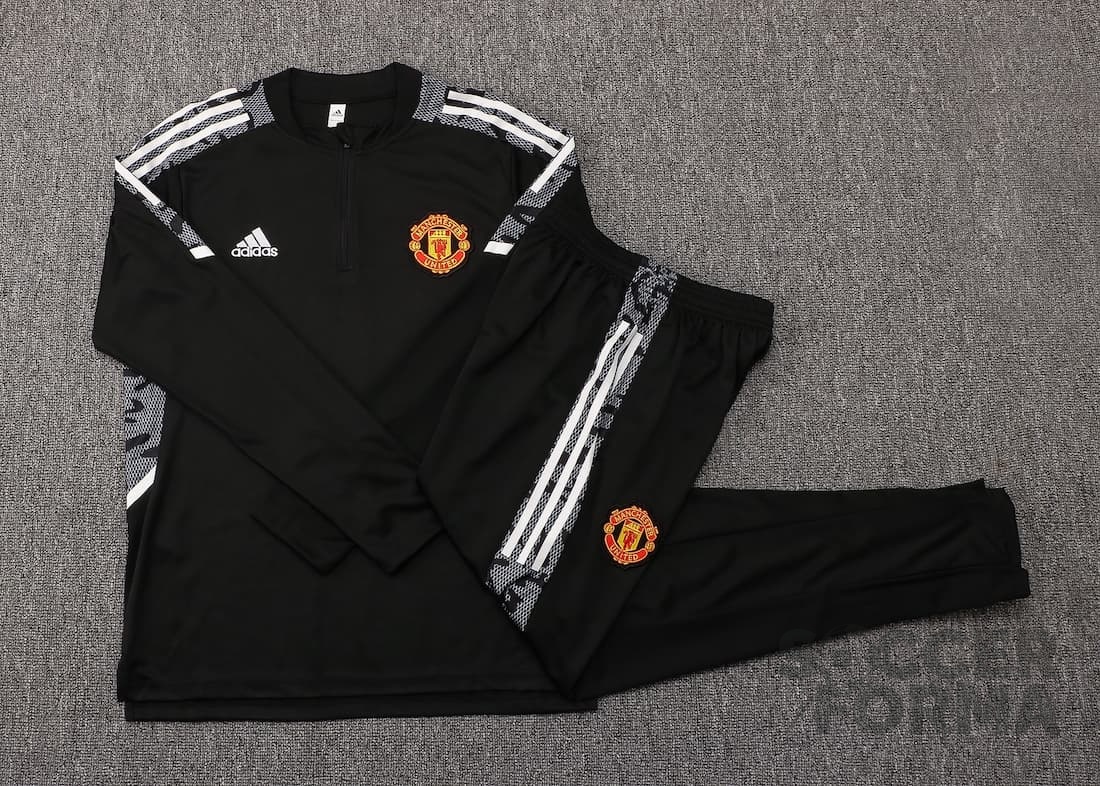 Детский тренировочный костюм Манчестер Юнайтед 2022 черно-белый - вид 3