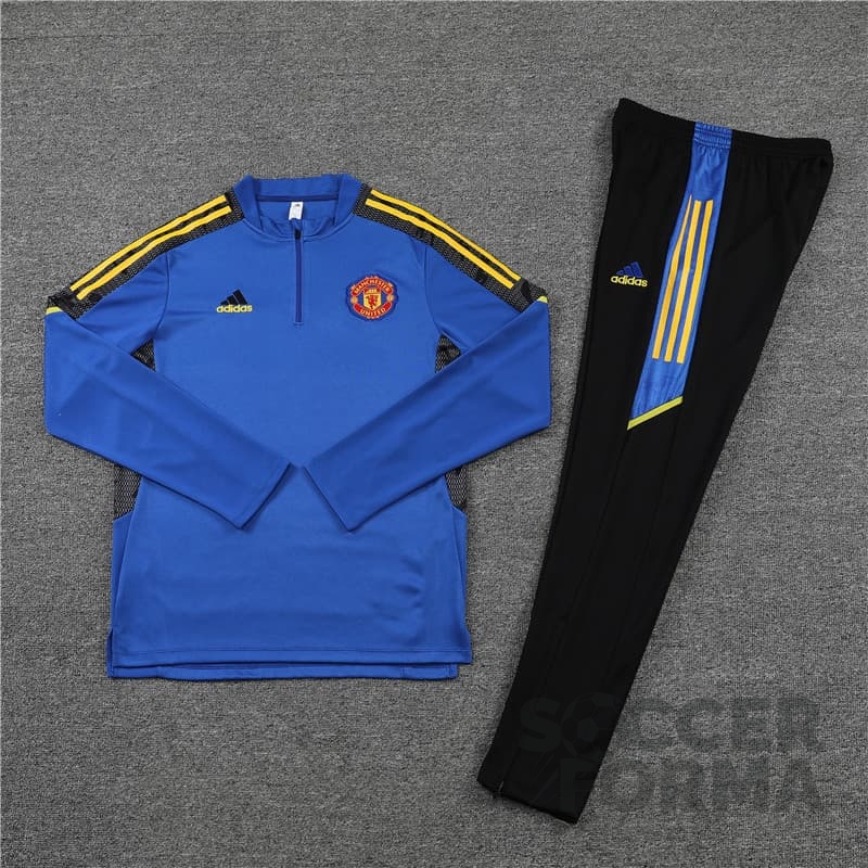 Детский тренировочный костюм Манчестер Юнайтед 2021-2022 синий - вид  3