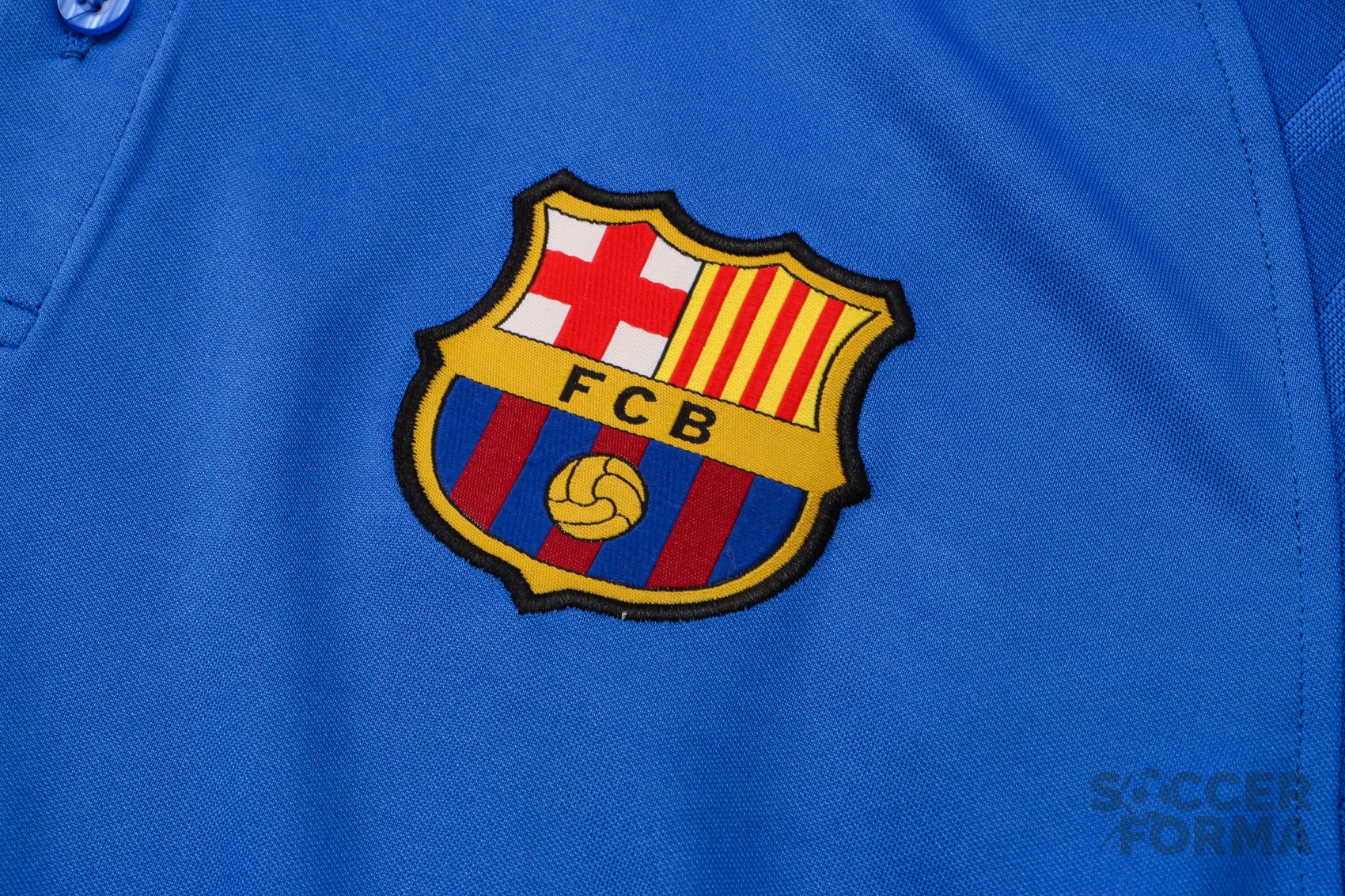 Голубая футболка поло Барселона 2021-2022 - вид 5
