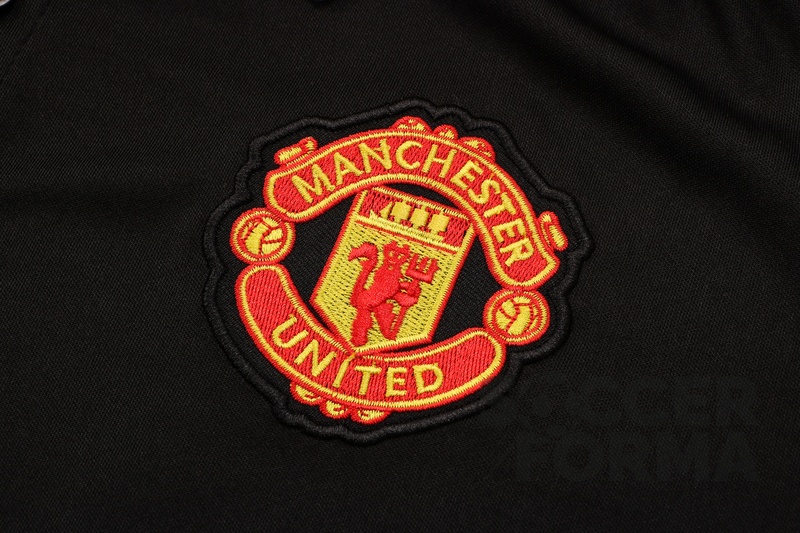 Черная футболка поло Манчестер Юнайтед 2021-2022 - вид 4