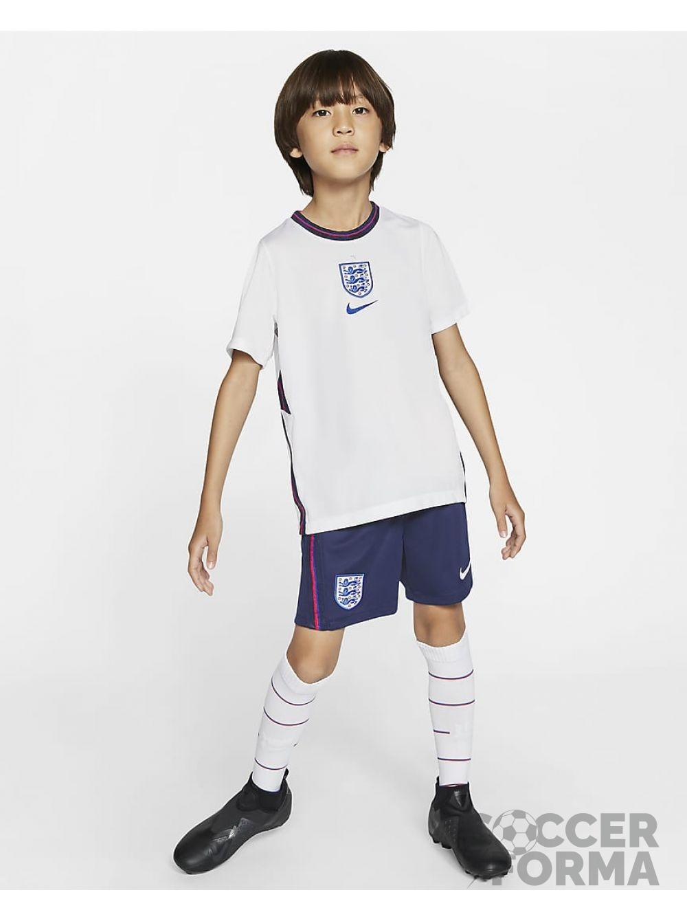 Детская форма сборной Англии 2021 с гетрами - вид  1