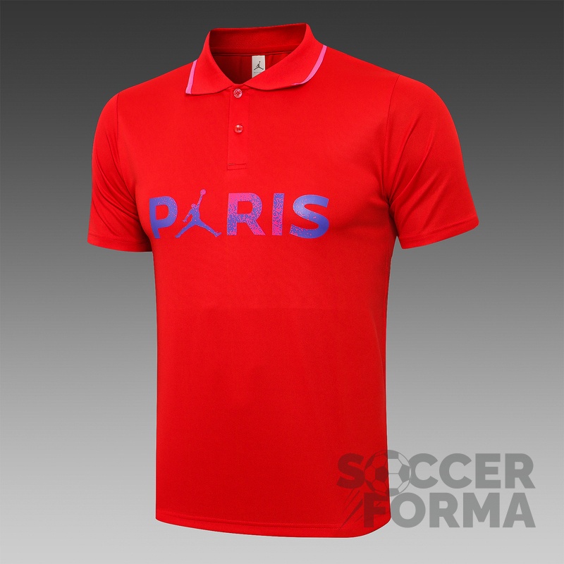Красная футболка поло ПСЖ 2021-2022 Paris - вид 1