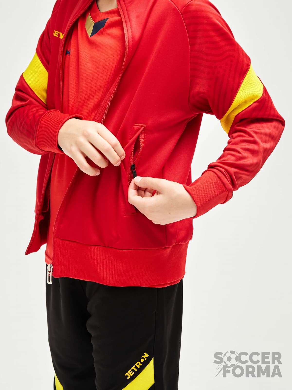 Детский тренировочный костюм Jetron Fast черно-красный - вид 3