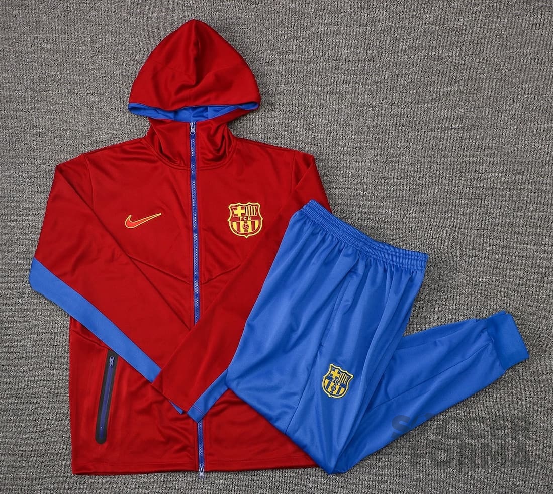 Спортивный костюм Барселона 2022 с капюшоном красный - вид 3