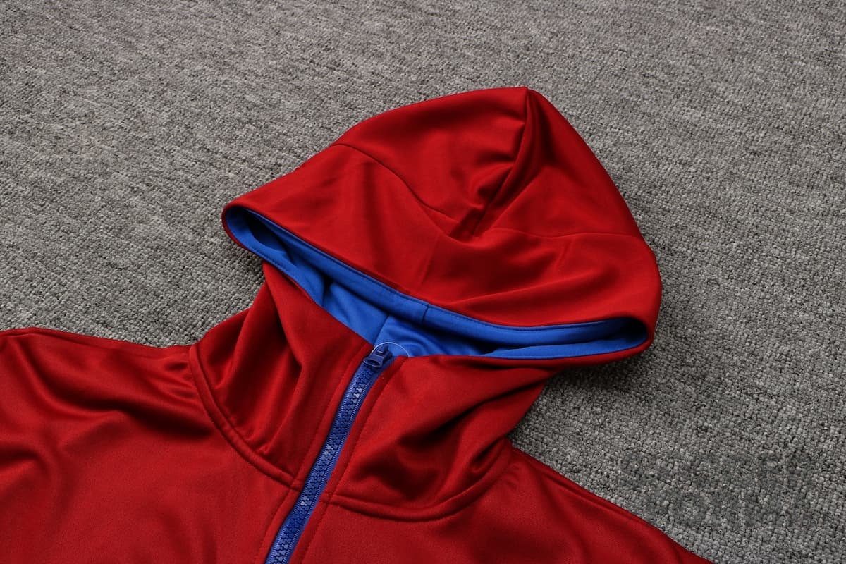 Спортивный костюм Барселона 2022 с капюшоном красный - вид 4