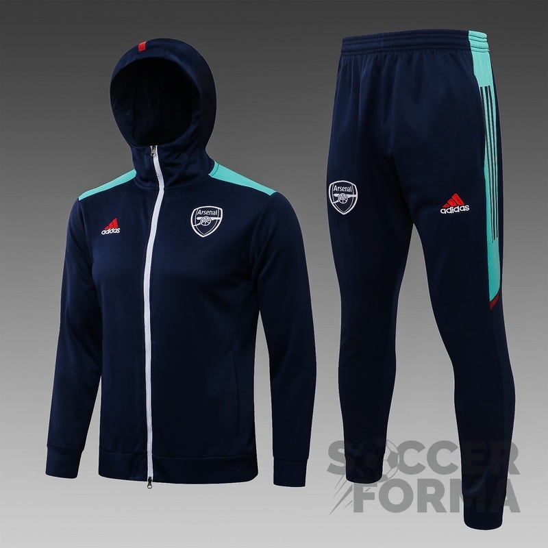 Спортивный костюм Арсенал 2021-2022 с капюшоном синий - вид 1