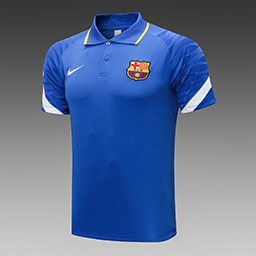 Голубая футболка поло Барселона 2021-2022