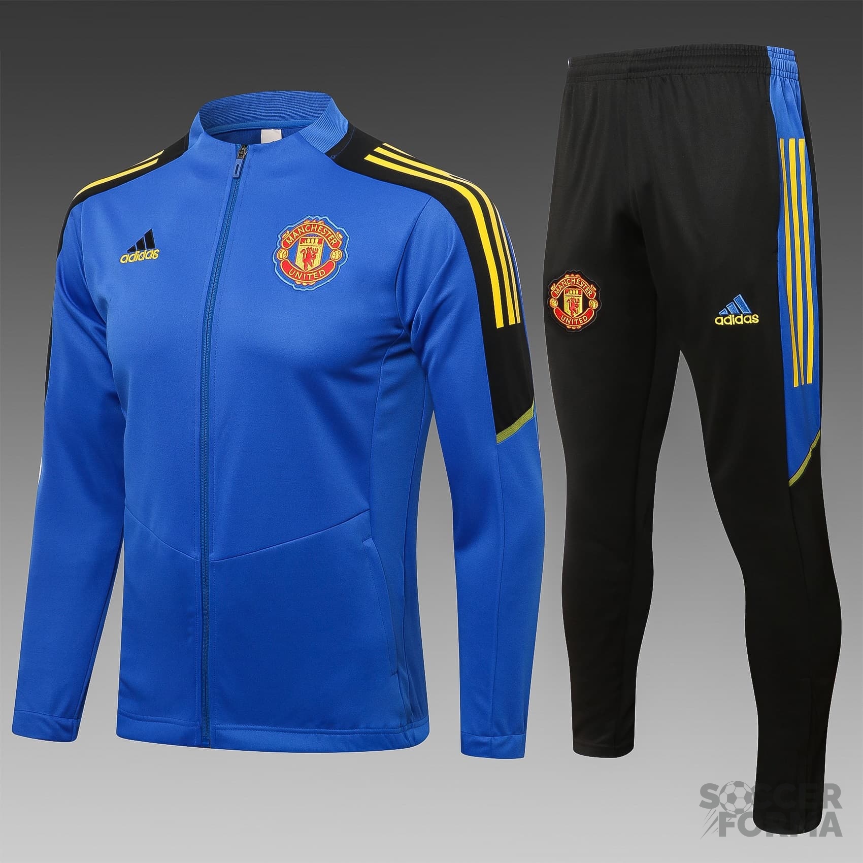 Детский спортивный костюм Манчестер Юнайтед 2021-2022 синий на молнии - вид  1