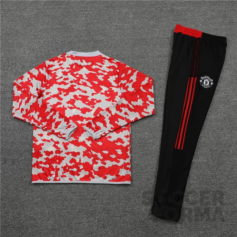 Детский тренировочный костюм Манчестер Юнайтед 2021-2022 бело-красный - вид 4