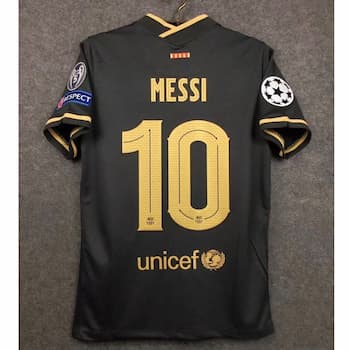 Гостевая футболка Барселона Месси 10 2020-2021 с патчами