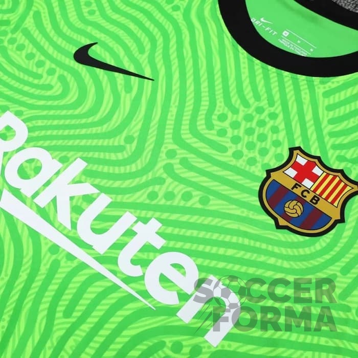 Вратарская футболка Барселоны 2020-2021 зелёная Lux