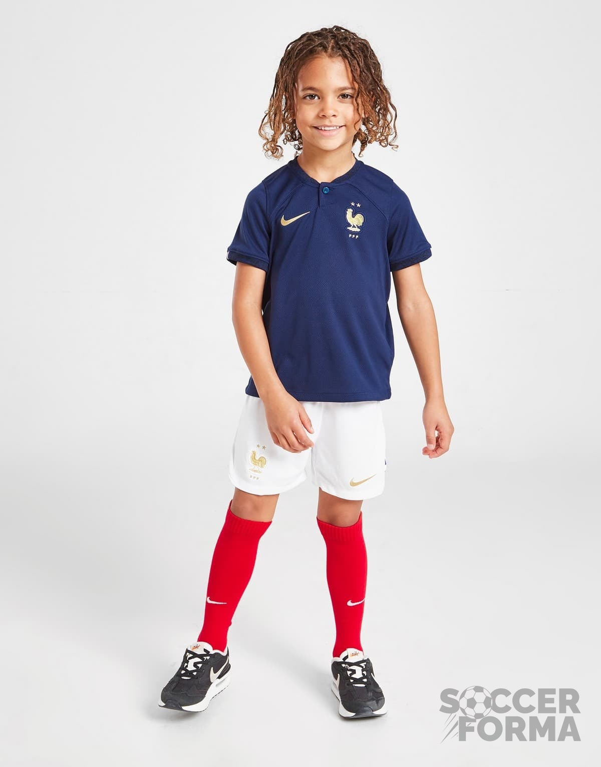 Детская форма сборной Франции 2022-2024 с гетрами - вид 1