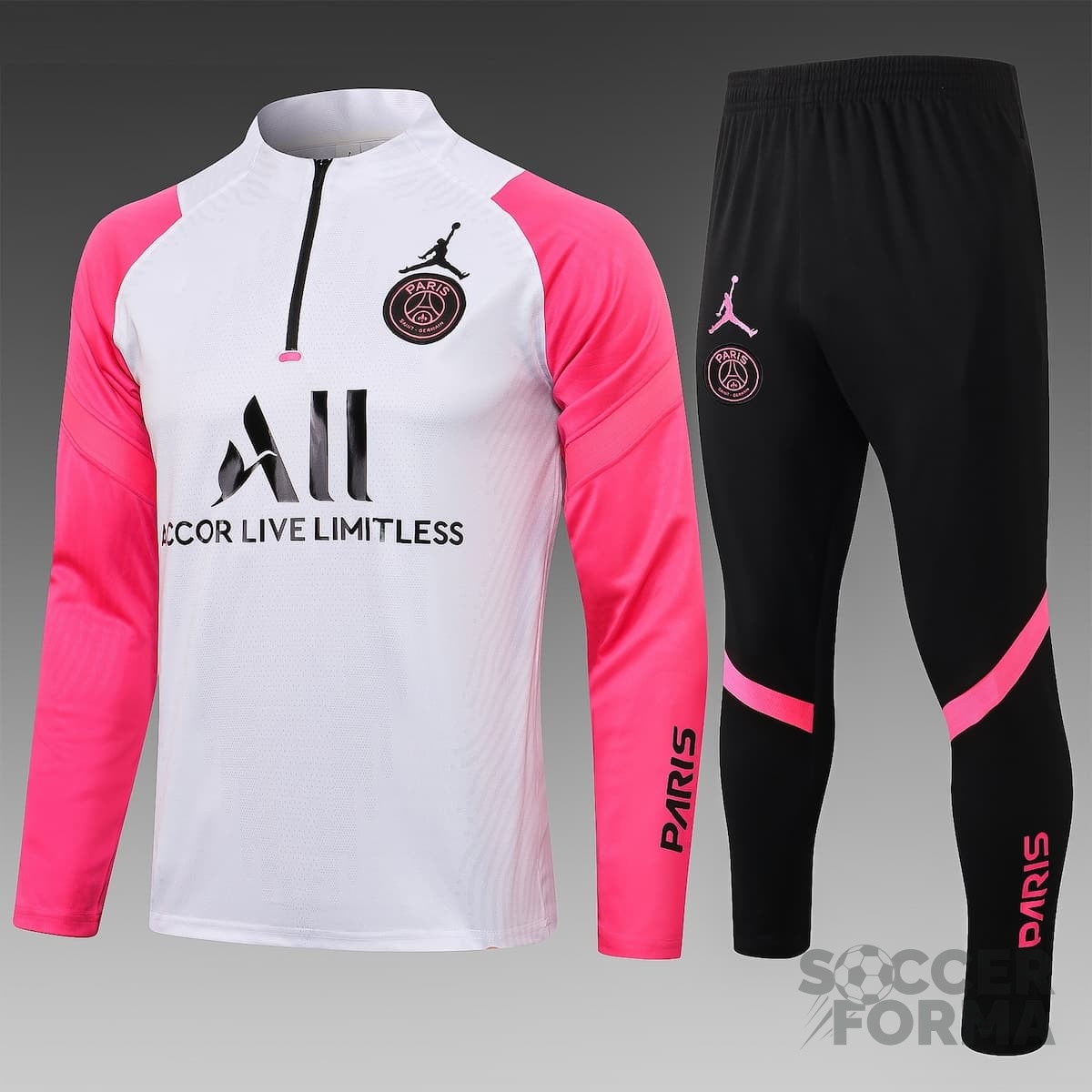 Тренировочный костюм Джордан ПСЖ 2022 бело-розовый - вид 1