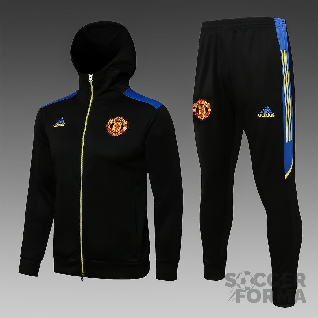 Спортивный костюм Манчестер Юнайтед 2022 с капюшоном черный - вид 1