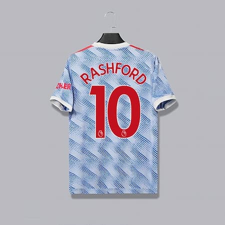Гостевая футболка Манчестер Юнайтед Рэшфорд 10 2021-2022