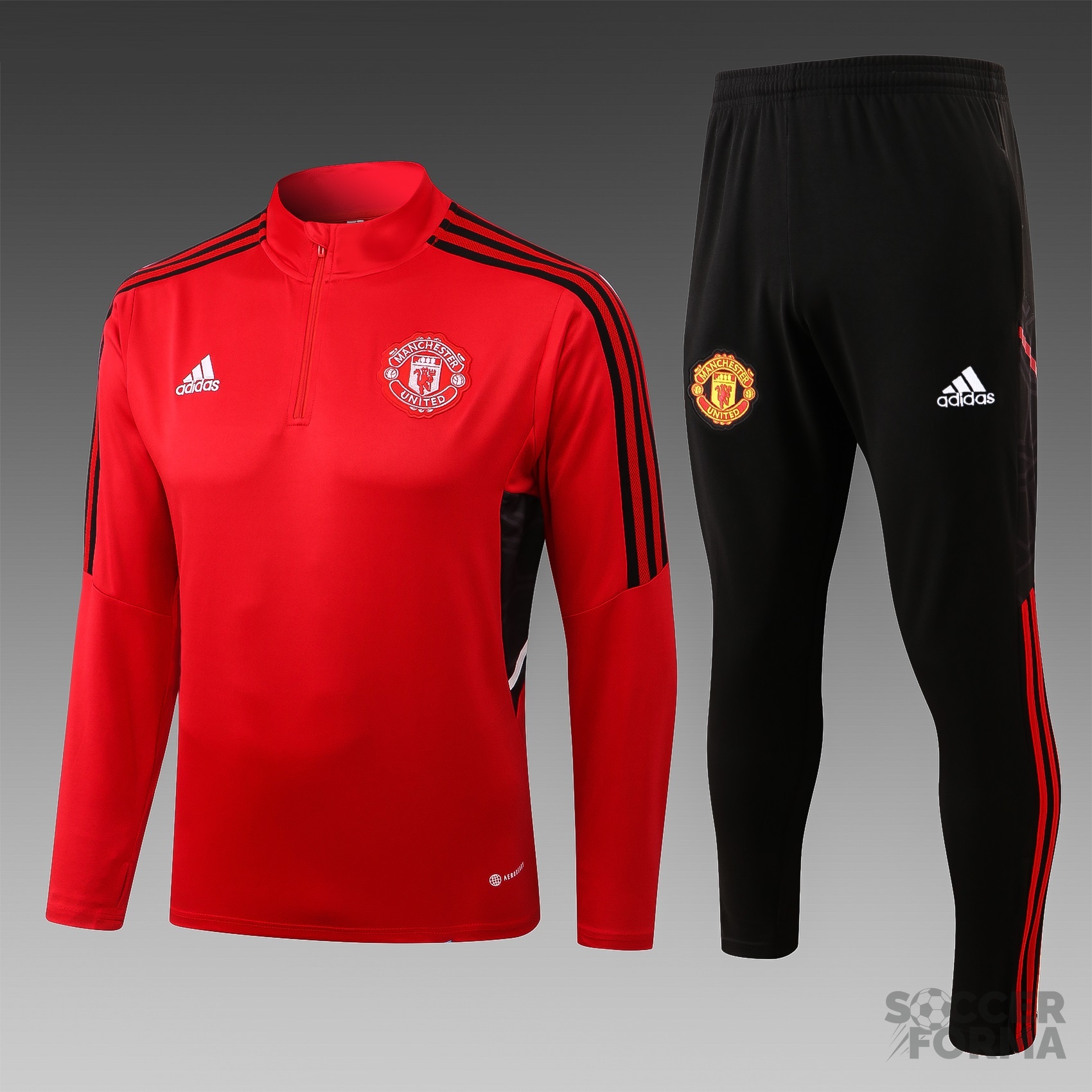 Детский тренировочный костюм Манчестер Юнайтед 2022-2023 красный - вид  1