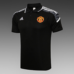 Черная футболка поло Манчестер Юнайтед 2021-2022