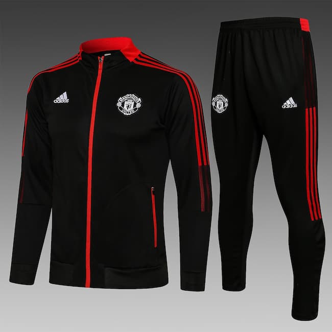 Детский спортивный костюм Манчестер Юнайтед 2021-2022 черный на молнии