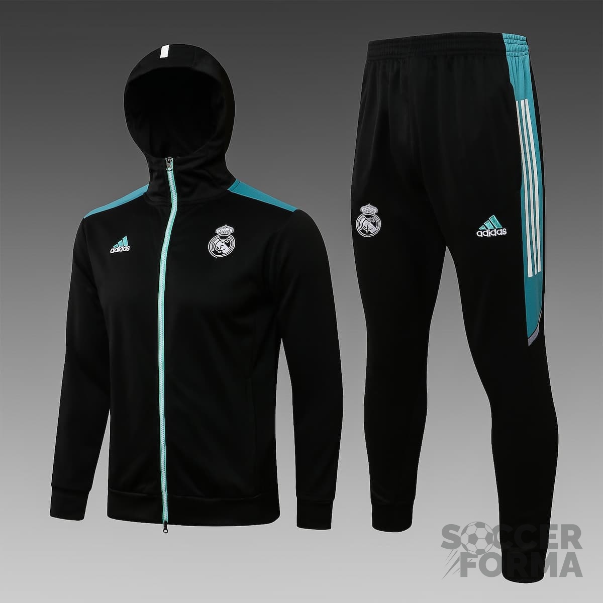 Спортивный костюм Реал Мадрид 2022 на молнии с капюшоном - вид 1