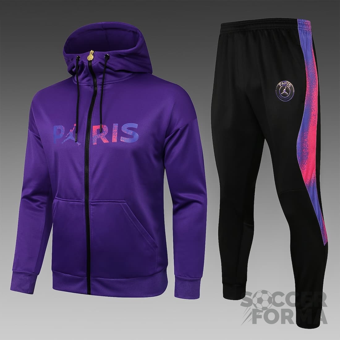 Спортивный костюм Джордан ПСЖ 2022 с капюшоном фиолетовый - вид 1