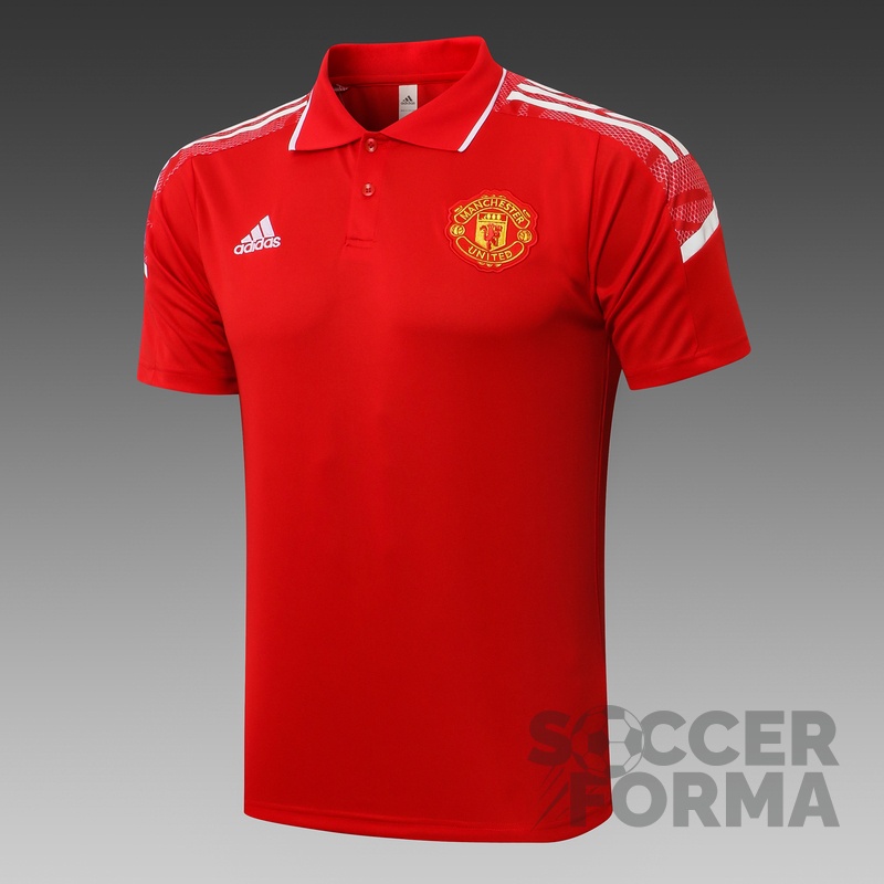 Красная футболка поло Манчестер Юнайтед 2021-2022 - вид 1