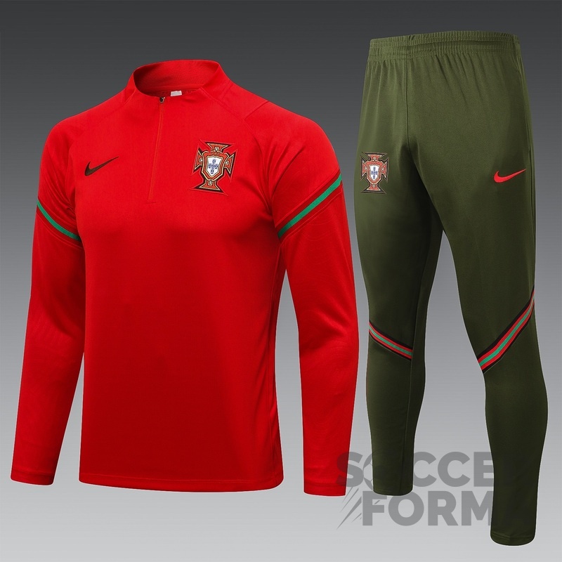 Тренировочный костюм сборной Португалии 2021 красный - вид 1