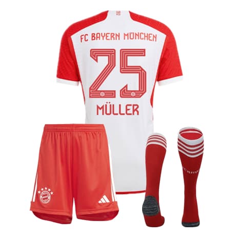 Детская форма Бавария Мюнхен Мюллер 25 2023-2024 с гетрами